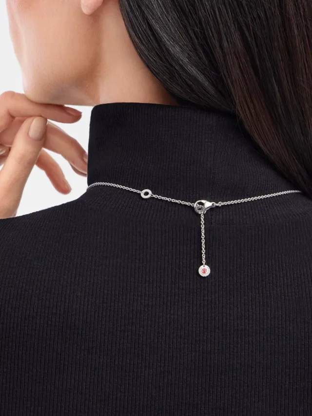 Collar de colgante de pirámide cilíndrica con studs de plata 7