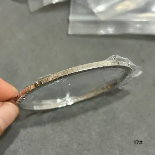 Silver Gold Segmented Metal Rigid Bangle Jewelry