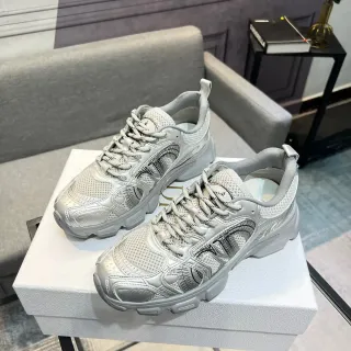 Silver Gray Sole Metallic Finish Chunky Sneakers