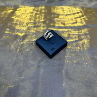Silver Navy Crown-Shaped Pavé-Set Jewelry