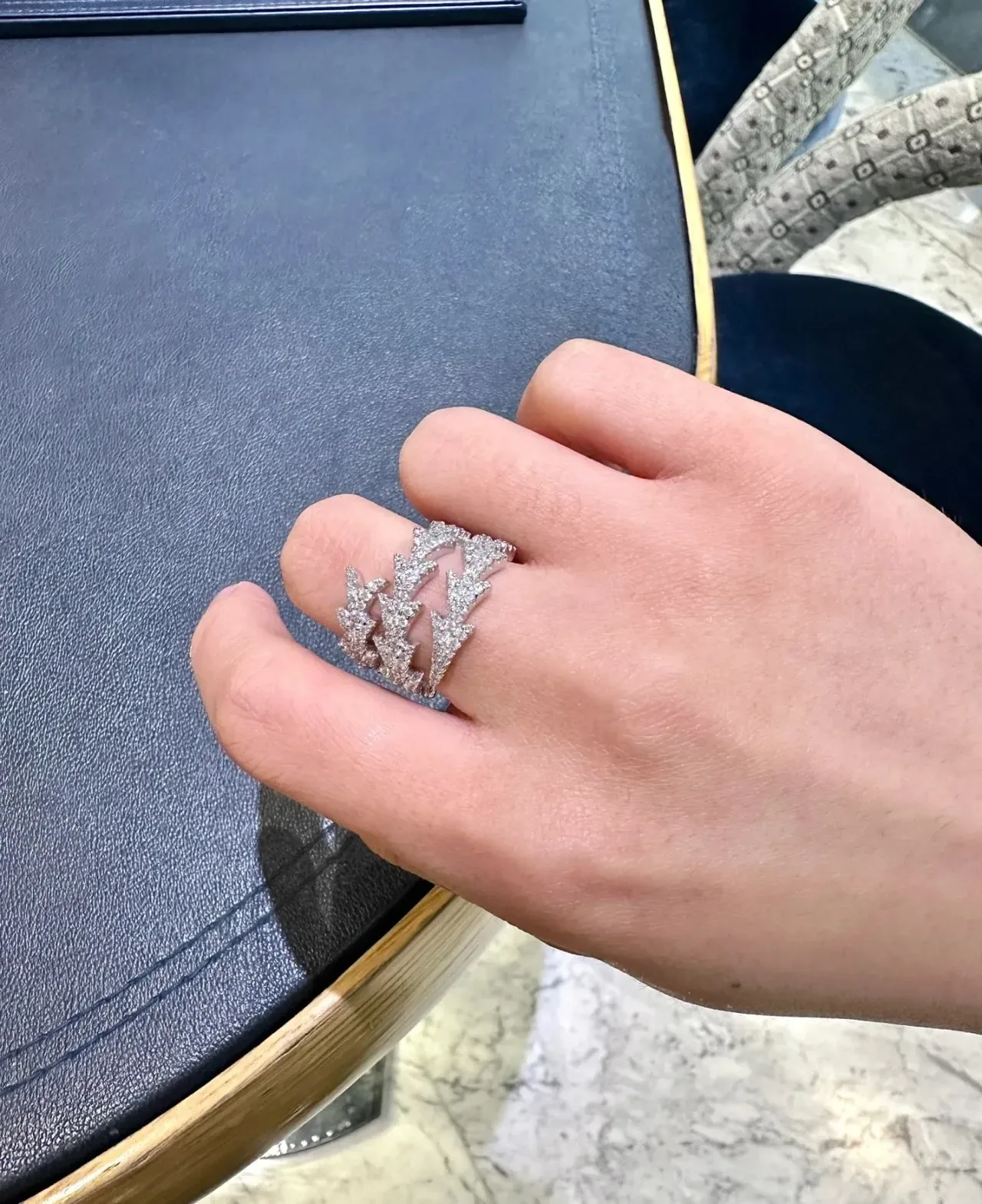 Joaillerie argent couronne pavé-set color navy 3