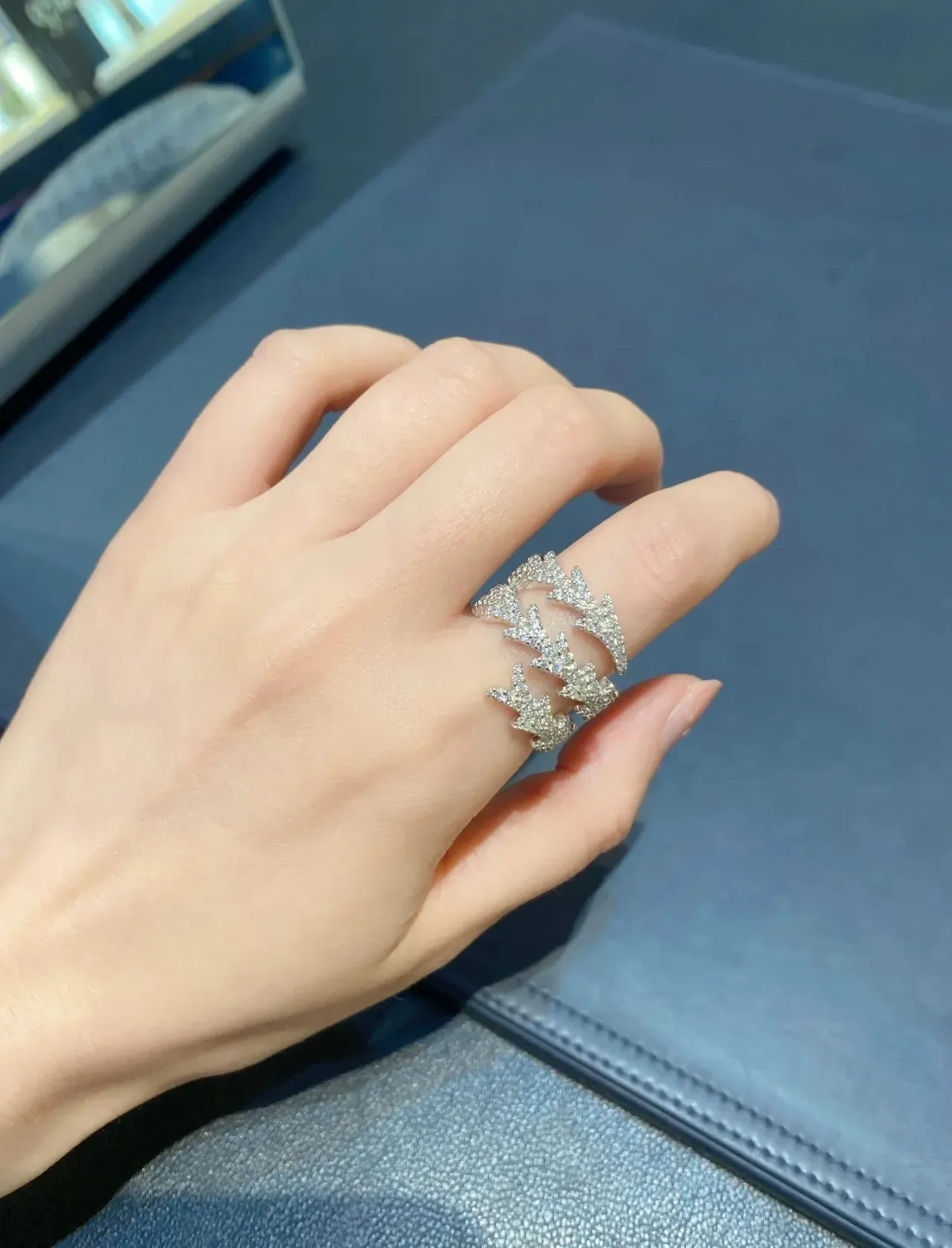 Joaillerie argent couronne pavé-set color navy 4