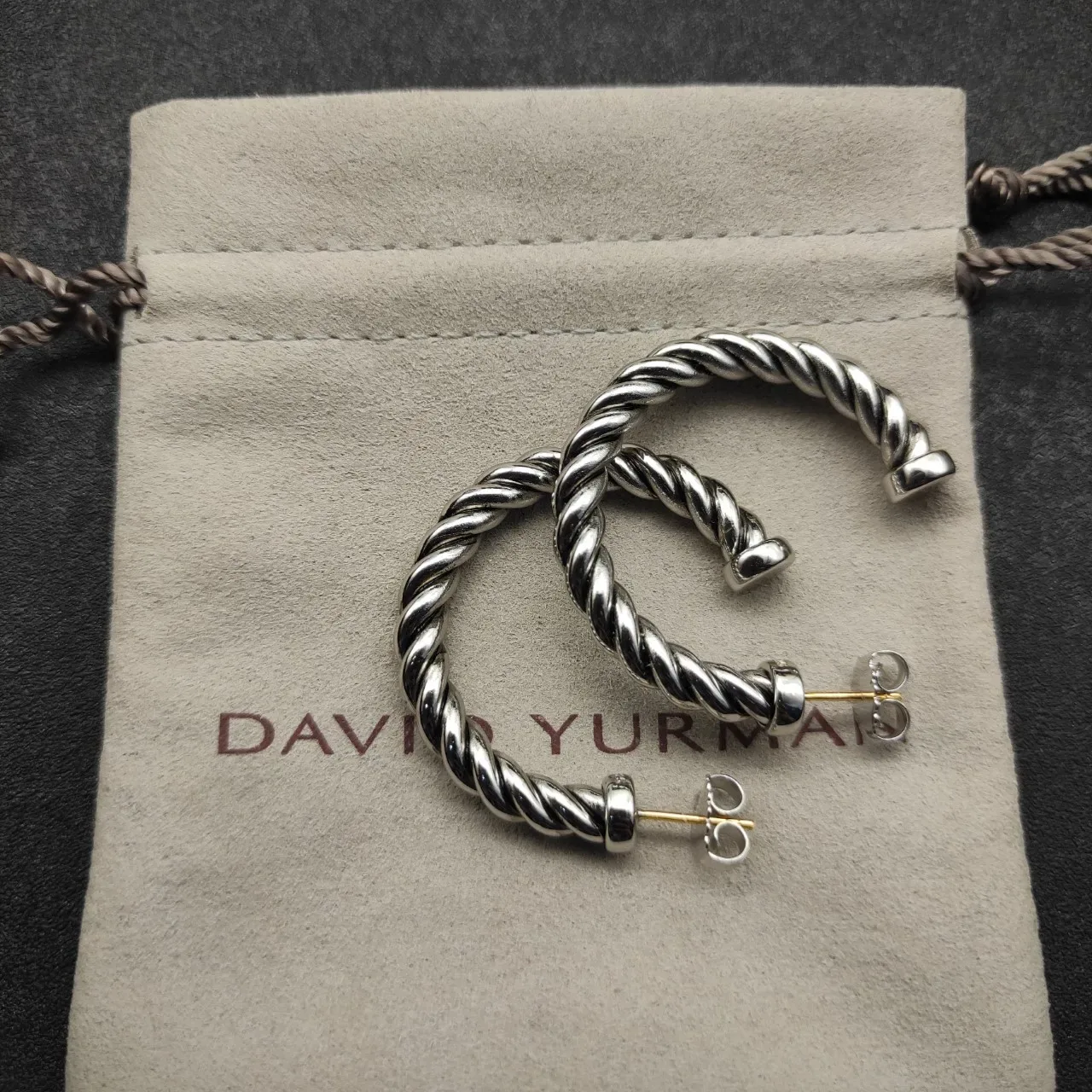 Silver Twisted Rope Hoop Earrings 3