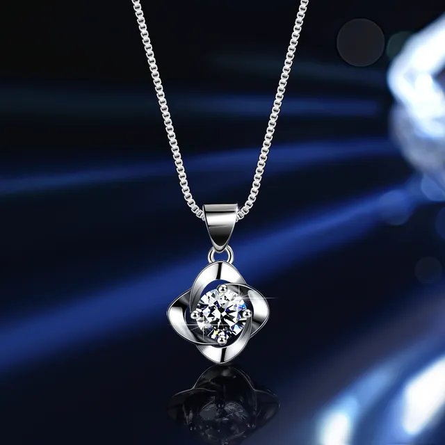 Solitaire Six-Prong Round Cut Pendant Necklace 23