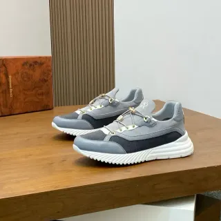 Stefano Ricci رمادي وأزرق بحري Toggle-Lace نمط الحياة حذاء رياضي