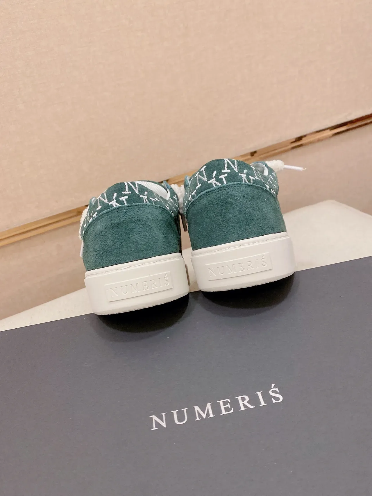 Teal Suede Monogram Slip-On Platform Sneaker 2