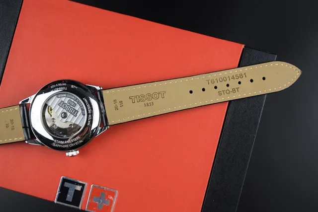 Tissot Black Silver Round Dial Guilloché Center Mechanical Watch 6