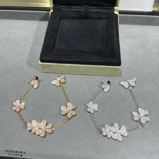 V Clover Bracelet سوار ذهبي فضي باريه زهورية روابط سلسلة متصلة