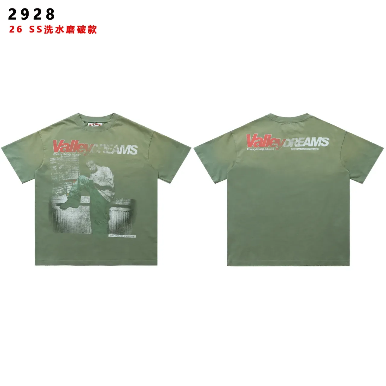 Camiseta gráfica lavada y desgastada Valley Dreams 2
