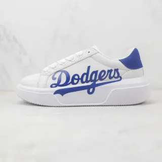White and Blue Script Logo Platform Lifestyle Sneaker