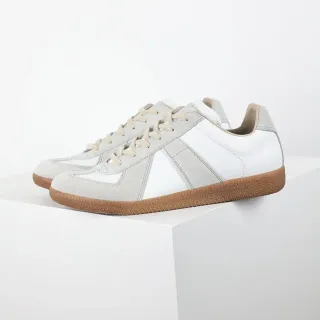 Zapatillas Lifestyle de cuero de ante y paneles blanco y gris, low-top