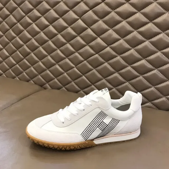 White Brown Low-Top Gum Sole Sneakers 5
