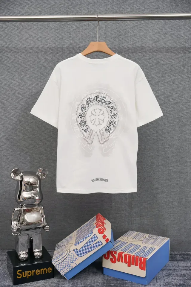 White Gray Crewneck Relaxed Fit T-Shirt 4