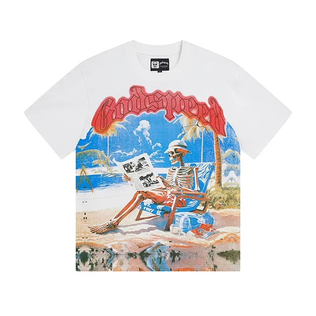 White Multicolor Graphic-Print Oversized Double-Sided T-Shirt 2