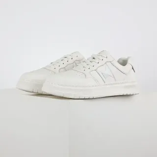 White Panelled Platform Sole Low-Top Sneakers