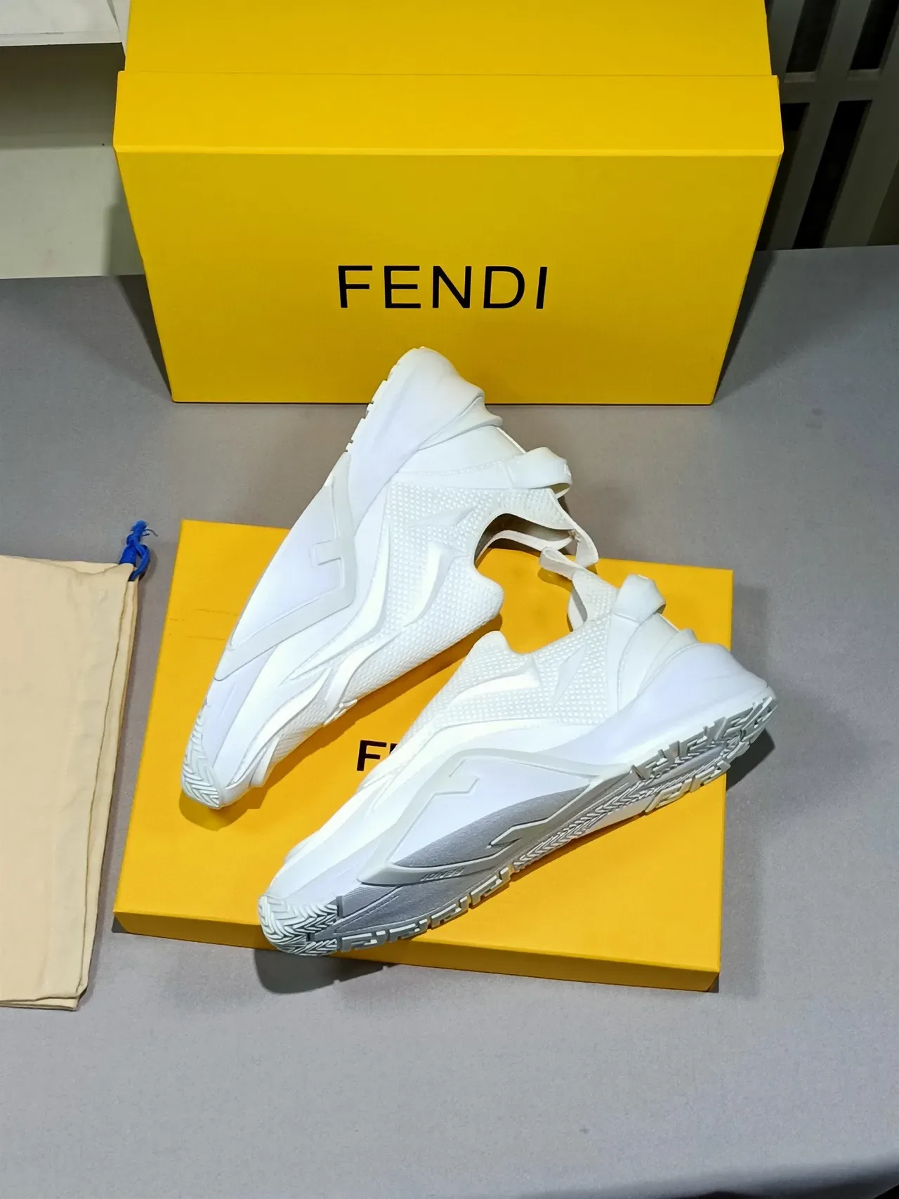 White Slip-On Construction Knit Mesh Upper Sneakers 3
