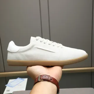 White Suede Low-Top Gum Sole Lifestyle Sneaker