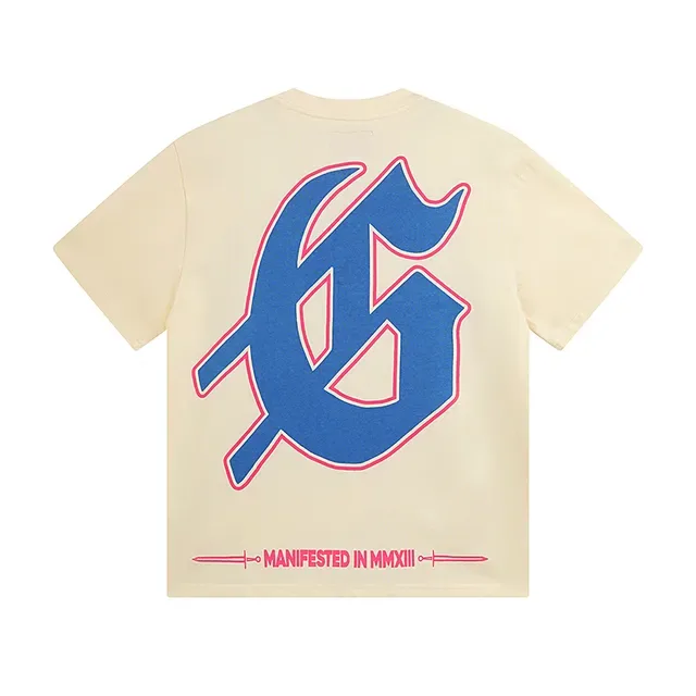 T-shirt Godspeed beige et bleu imprimé graphique coupe oversize 3