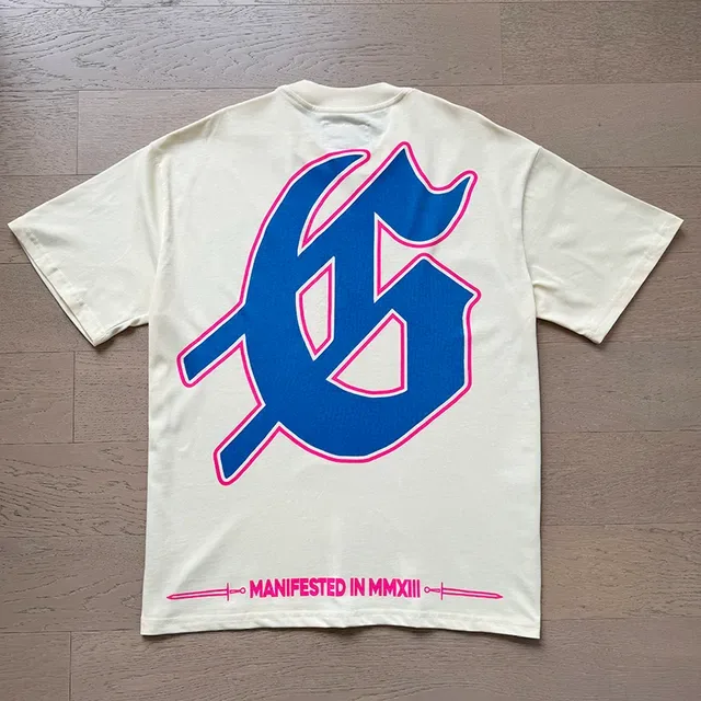 T-shirt Godspeed beige et bleu imprimé graphique coupe oversize 7