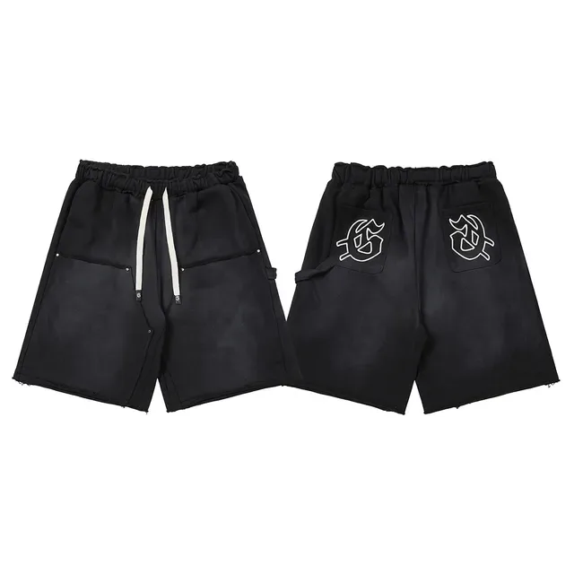 Godspeed Short Noir Gris Taille Élastique Ourlet Raw-Cut 4