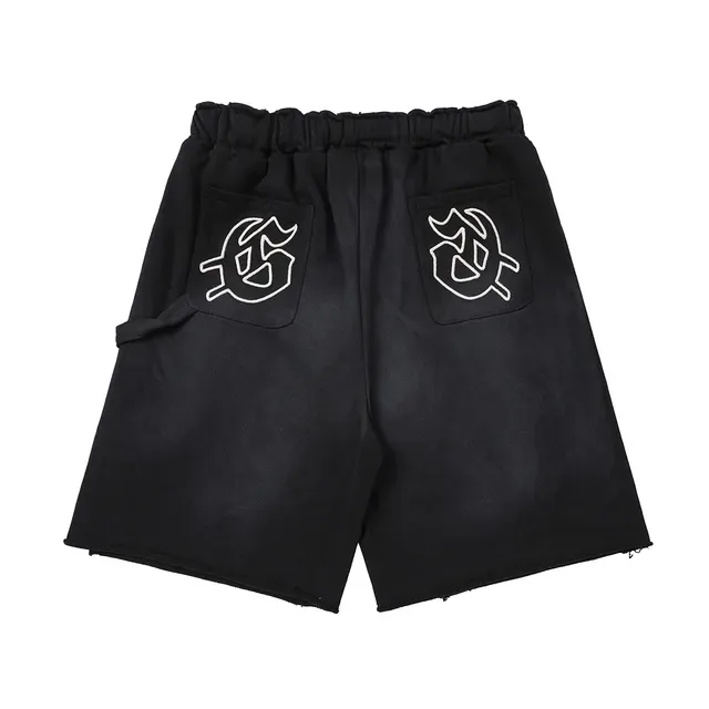 Godspeed Short Noir Gris Taille Élastique Ourlet Raw-Cut 5