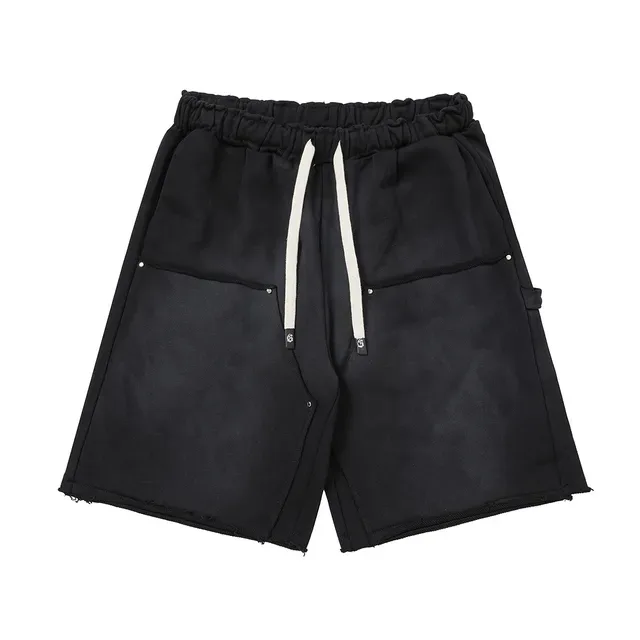 Godspeed Short Noir Gris Taille Élastique Ourlet Raw-Cut 6