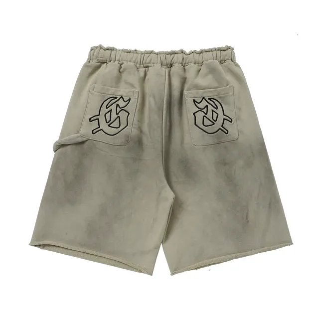 Godspeed Short Noir Gris Taille Élastique Ourlet Raw-Cut 10