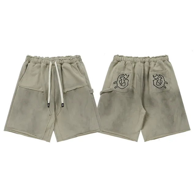 Godspeed Short Noir Gris Taille Élastique Ourlet Raw-Cut 12