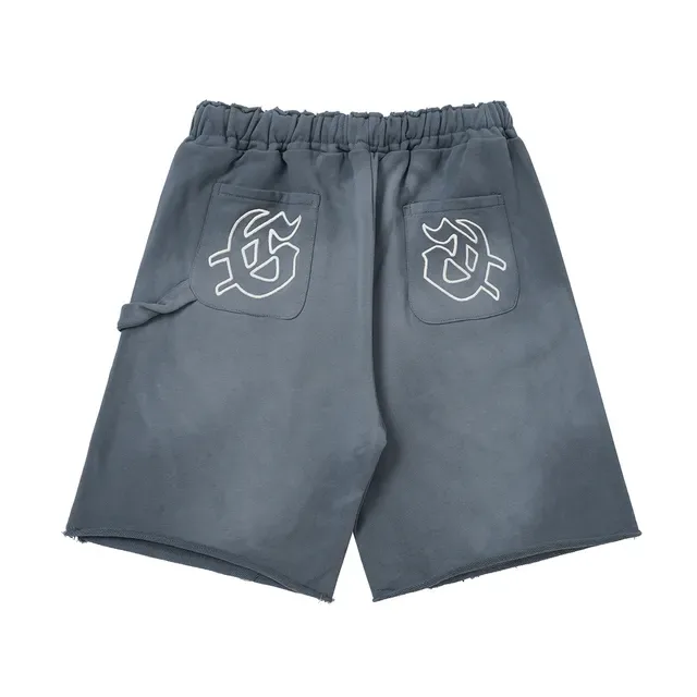 Godspeed Short Noir Gris Taille Élastique Ourlet Raw-Cut 13