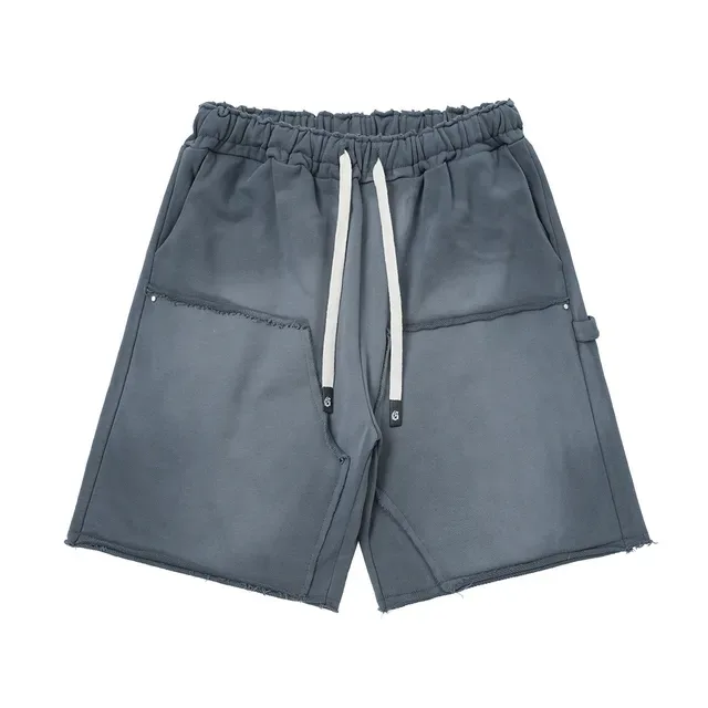 Godspeed Short Noir Gris Taille Élastique Ourlet Raw-Cut 14