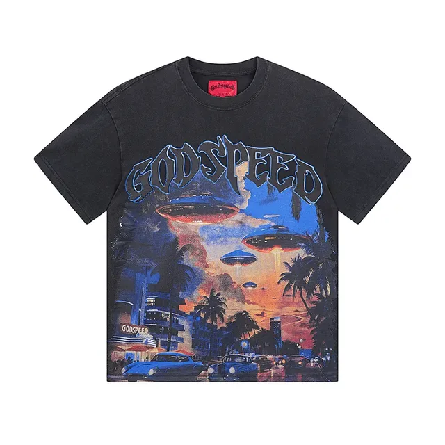 Camiseta oversized Godspeed com estampa gráfica frente e verso 2