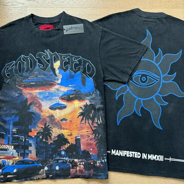 Camiseta oversized Godspeed com estampa gráfica frente e verso 4