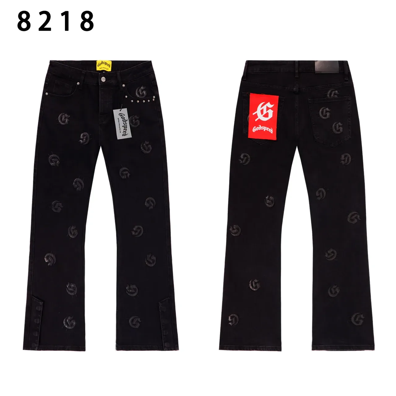 Godspeed Jeans évasés avec logo brodé partout 4