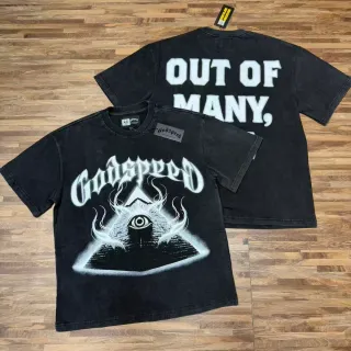 T-shirt Godspeed graphique œil de pyramide noir délavé