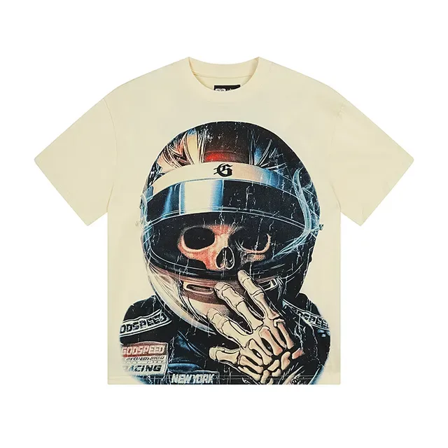 Godspeed Racing Skull Graphic Print T-Shirt 2