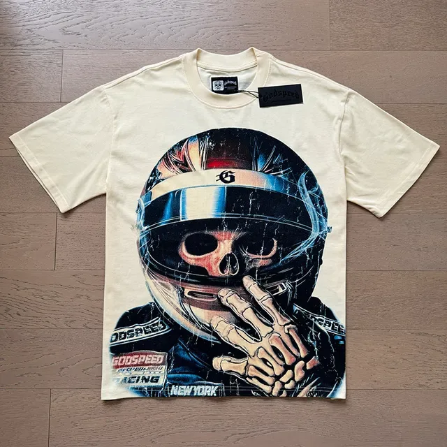 Godspeed Racing Skull Graphic Print T-Shirt 5