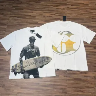 T-shirt blanc Godspeed imprimé graphique Skull Surfer