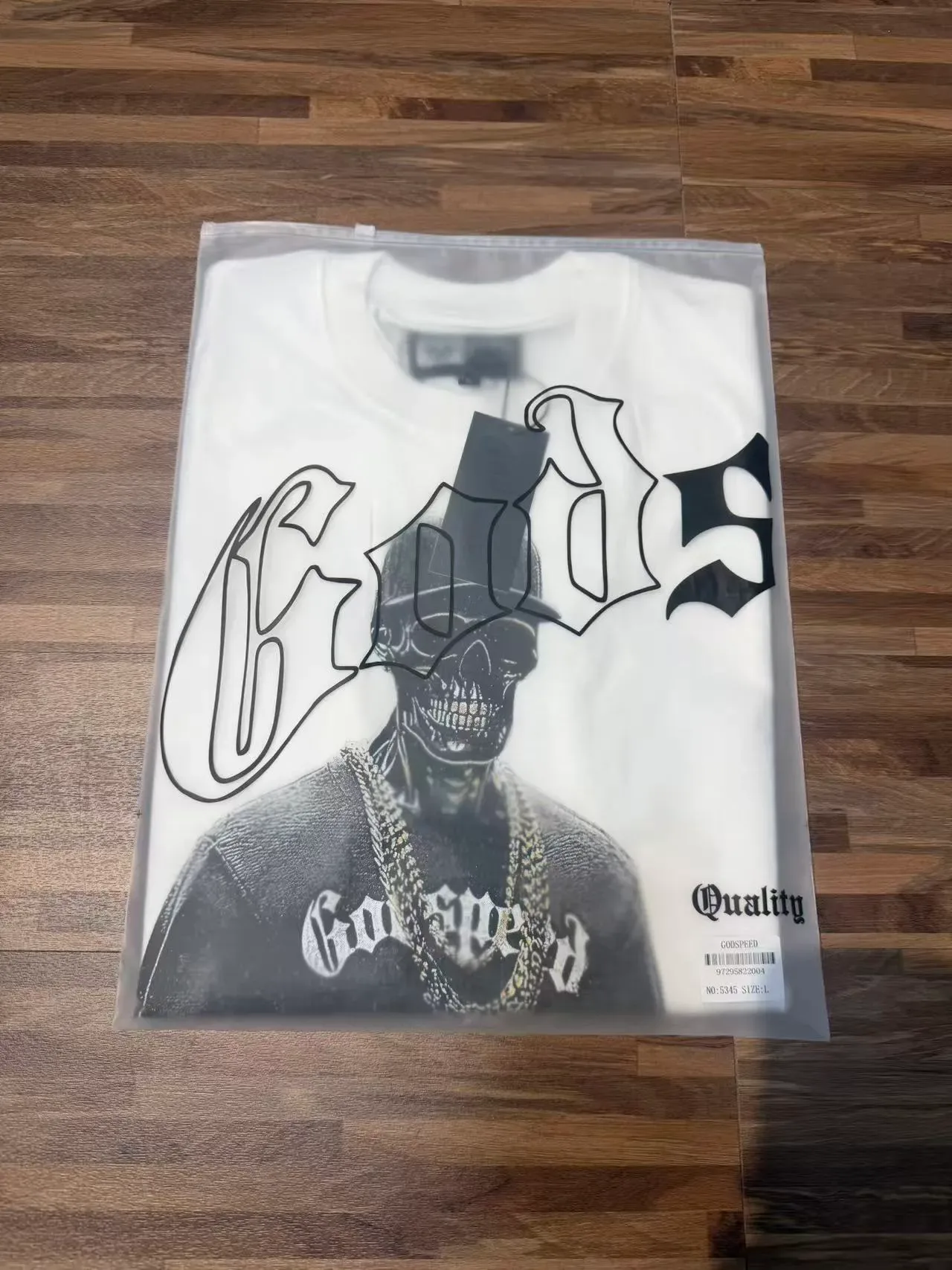 Godspeed Skull Surfer Graphic Print White T-Shirt 5