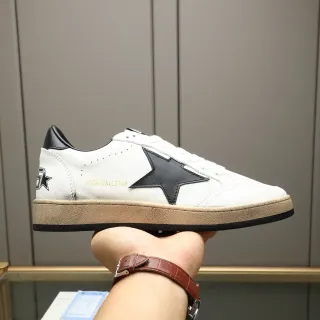 Golden Goose Ball Star Branco Preto Estrela Sola de Borracha Tênis Lifestyle