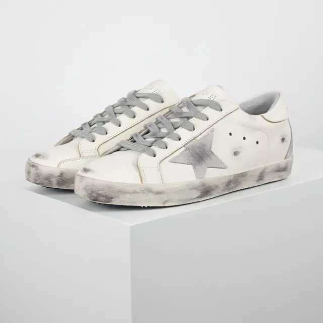 Golden Goose Superstar حذاء رياضي أبيض جلد نمط حياة مُعَرّس 2