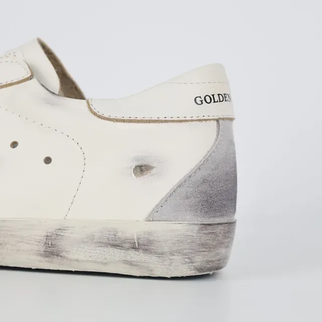 Golden Goose Superstar حذاء رياضي أبيض جلد نمط حياة مُعَرّس 4