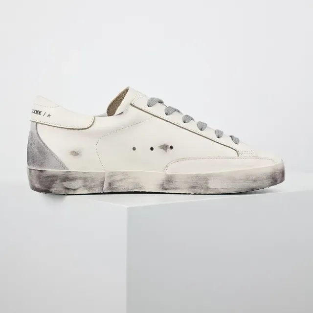 Golden Goose Superstar حذاء رياضي أبيض جلد نمط حياة مُعَرّس 7