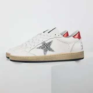 Golden Goose branco vermelho couro brilho estrela aplique Lifestyle Sneakers
