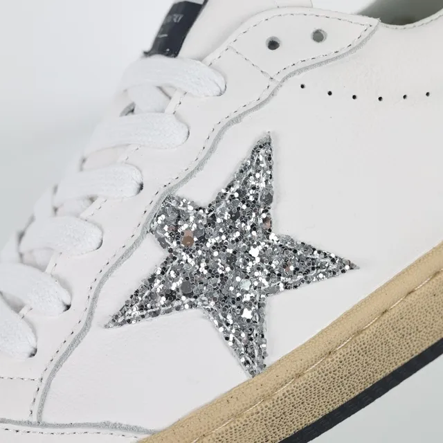 Golden Goose blanc rouge cuir glitter étoile appliqué Lifestyle Sneakers 6