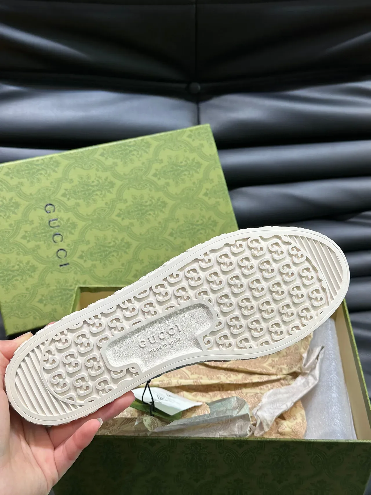 Gucci Ace Sneakers Bleu Blanc Toile GG Monogram Print 2