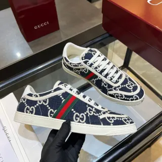 古驰 Ace GG Monogram 海军蓝生活方式运动鞋