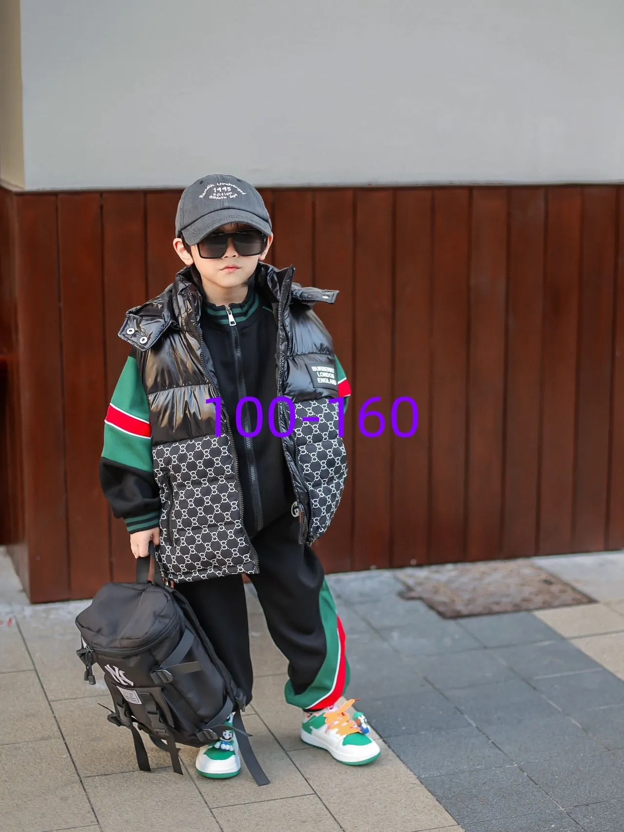 Gucci Gilet Noir Multicolore Matelassé Puffer Monogrammé 1