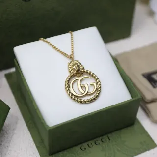 Collier Gucci Dionysus Interlocking GG Tête de Lion Doré