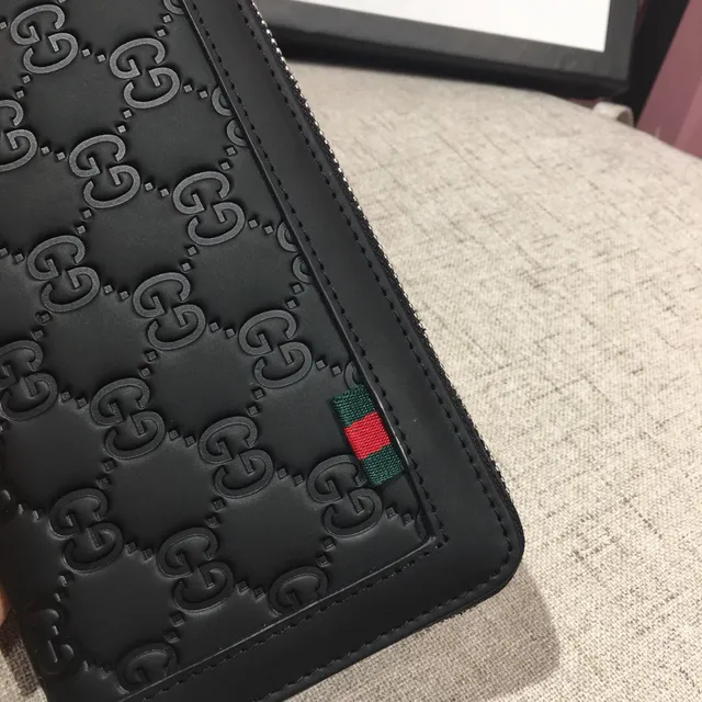 Gucci GG Marmont Preto Embossado GG Carteira Longa 4