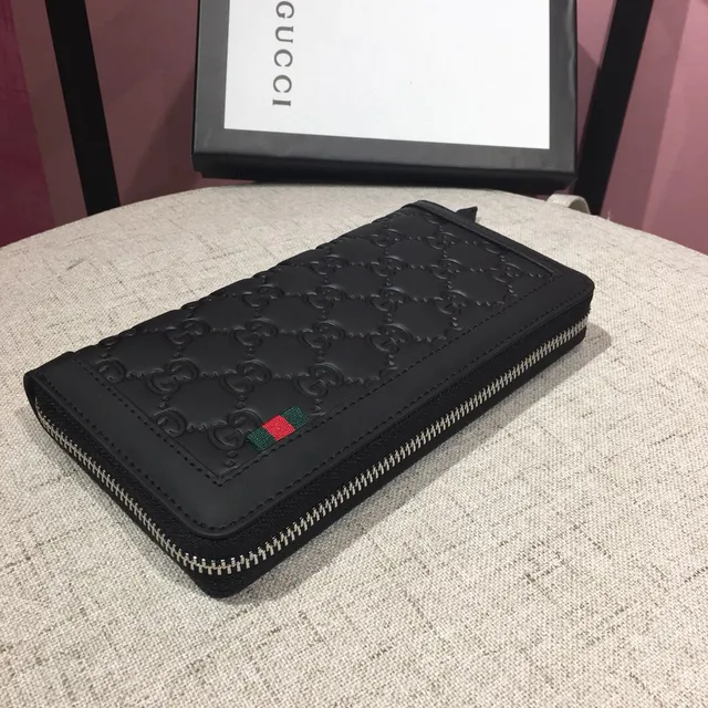 Gucci GG Marmont Preto Embossado GG Carteira Longa 5